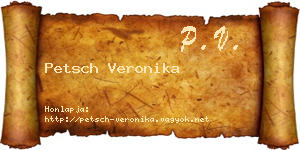 Petsch Veronika névjegykártya